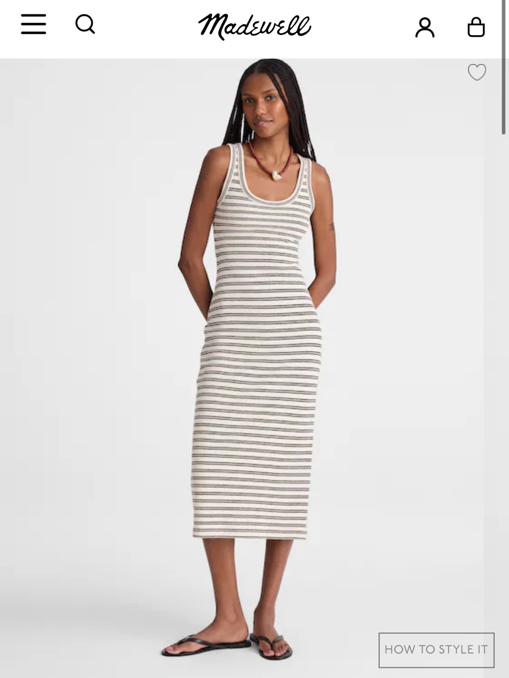 Madewell Cream And Black Striped Maxi Dress